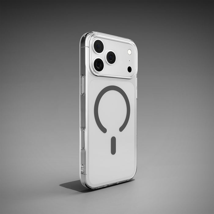 Puro Lite Mag TPU+PC Case Compatible with MagSafe for iPhone 17 Pro - Transparent with Gray Ring