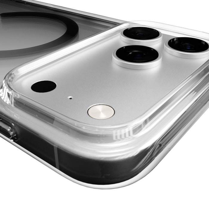 Puro Lite Mag TPU+PC Case Compatible with MagSafe for iPhone 17 Pro - Transparent with Gray Ring