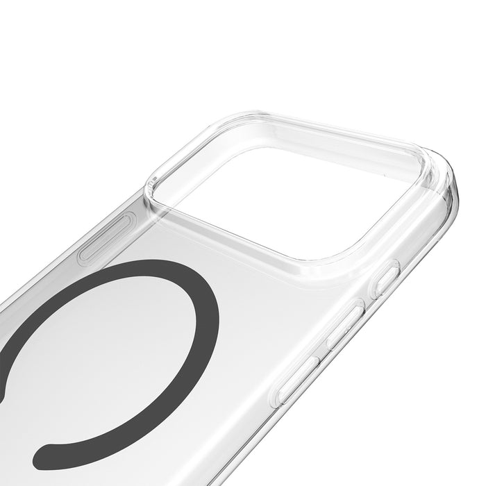 Puro Lite Mag TPU+PC Case Compatible with MagSafe for iPhone 17 Pro - Transparent with Gray Ring
