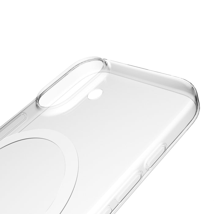 Puro Lite Mag TPU+PC Case Compatible with MagSafe for iPhone 17 - Transparent with White Ring