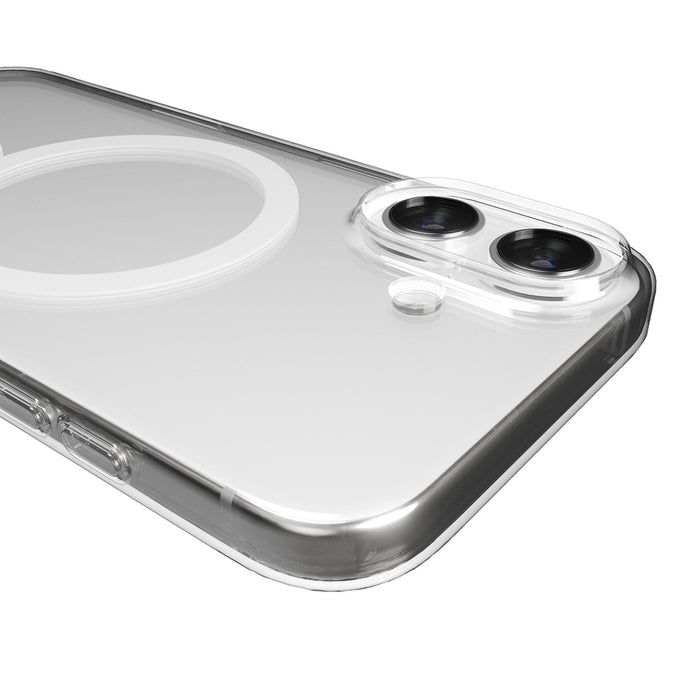 Puro Lite Mag TPU+PC Case Compatible with MagSafe for iPhone 17 - Transparent with White Ring
