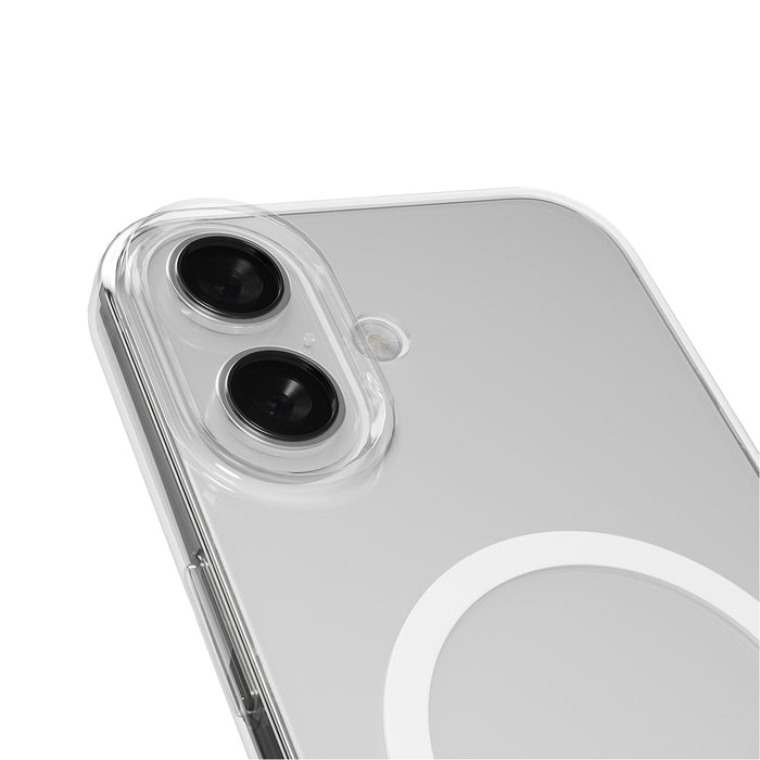 Puro Lite Mag TPU+PC Case Compatible with MagSafe for iPhone 17 - Transparent with White Ring