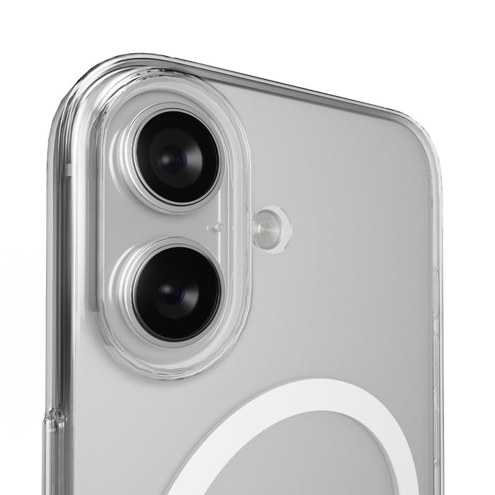 Puro Lite Mag TPU+PC Case Compatible with MagSafe for iPhone 17 - Transparent with White Ring