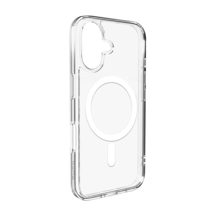Puro Lite Mag TPU+PC Case Compatible with MagSafe for iPhone 17 - Transparent with White Ring