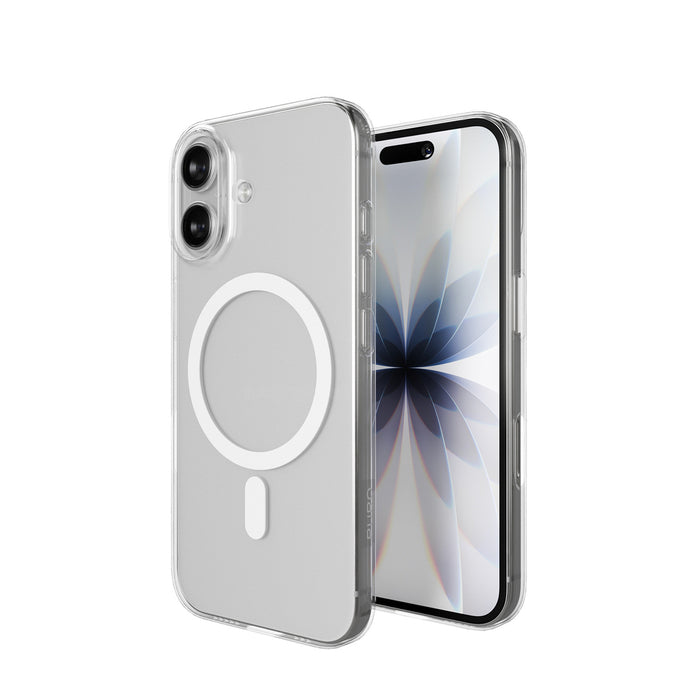 Puro Lite Mag TPU+PC Case Compatible with MagSafe for iPhone 17 - Transparent with White Ring