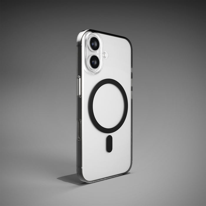 Puro Lite Mag TPU+PC Case Compatible with MagSafe for iPhone 17 - Transparent with Black Ring