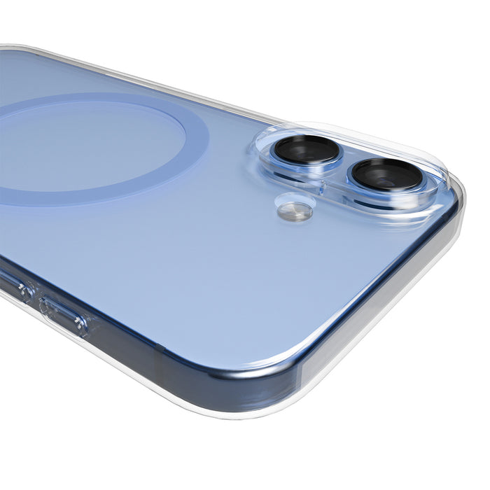 Puro Lite Mag TPU+PC Case Compatible with MagSafe for iPhone 17 - Transparent with Blue Ring