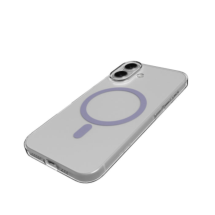 Puro Lite Mag TPU+PC Case Compatible with MagSafe for iPhone 17 - Transparent with Pink Ring