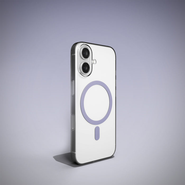 Puro Lite Mag TPU+PC Case Compatible with MagSafe for iPhone 17 - Transparent with Pink Ring