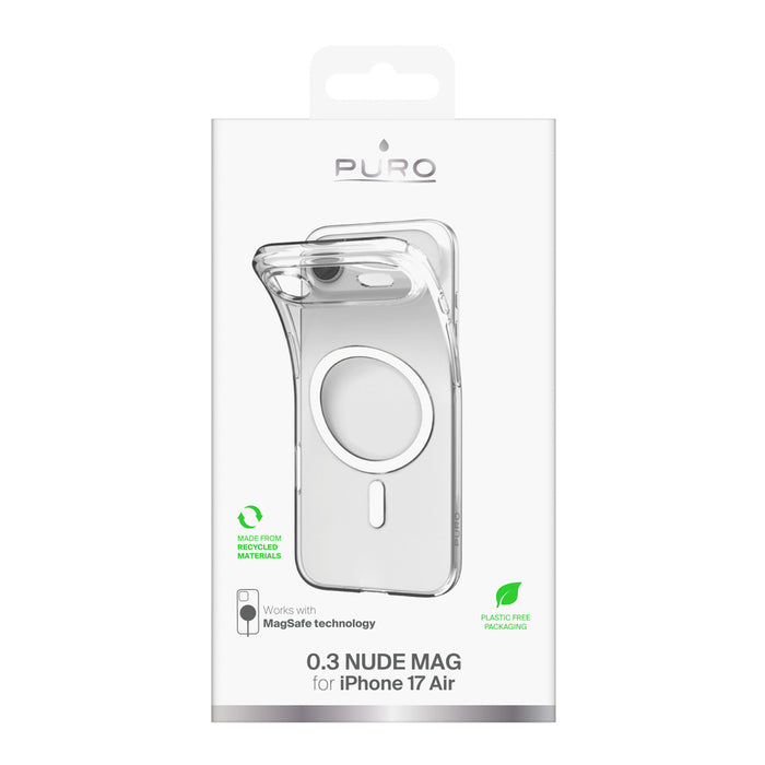 Puro 0.3 MAG Ultra-Slim TPU Case Compatible with MagSafe for iPhone 17 Air - Transparent