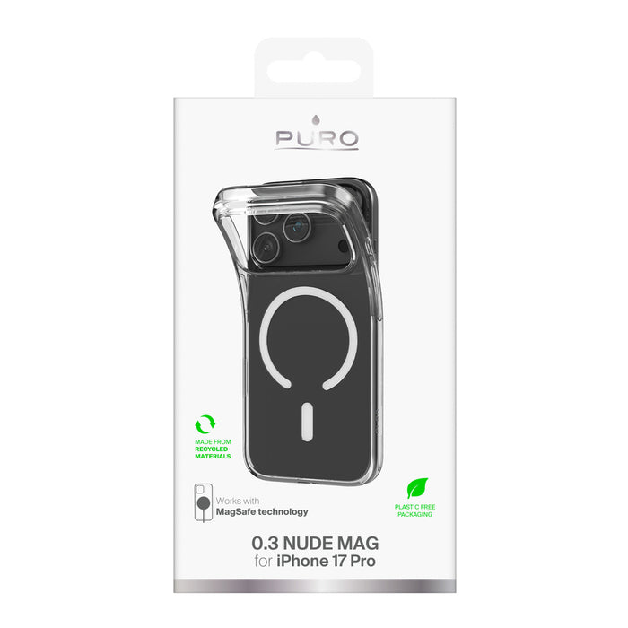 Puro 0.3 MAG Ultra-Slim TPU Case Compatible with MagSafe for iPhone 17 Pro Max - Transparent