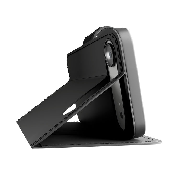 Puro Wallet Stand Case for iPhone 17 Air made of eco-leather, with a flap, wallet and stand function - black