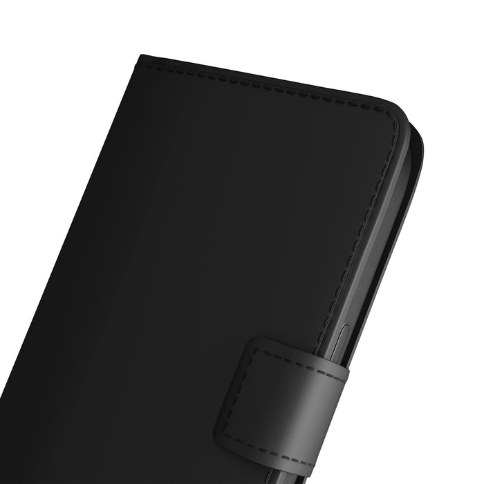 Puro Wallet Stand Case for iPhone 17 Air made of eco-leather, with a flap, wallet and stand function - black