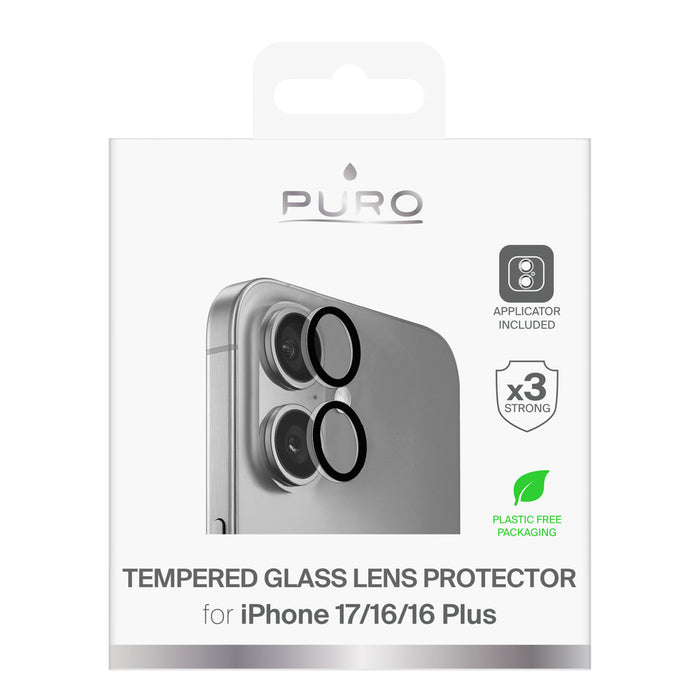 Puro Individual tempered glass lenses for iPhone 17 / iPhone 16 / iPhone 16 Plus