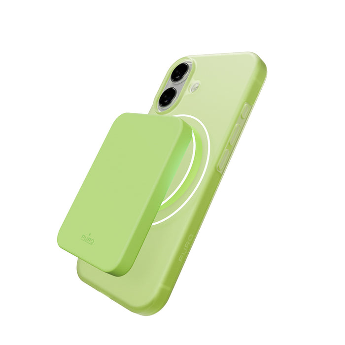 Puro Daylight Magsafe Compatible Silicone Case for iPhone 17 - Translucent Green
