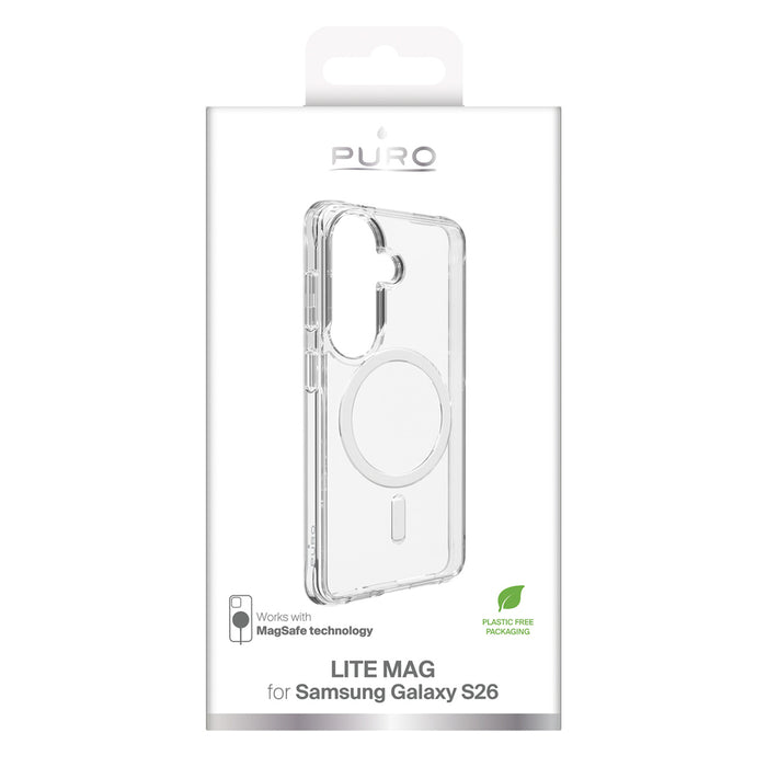 Puro LITE MAG Case for Samsung Galaxy S26 Compatible with MagSafe - Transparent