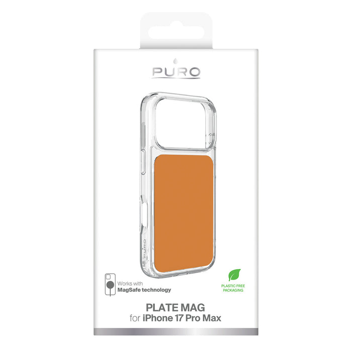 Puro Plate Mag Case for iPhone 17 Pro Max Compatible with MagSafe - Orange
