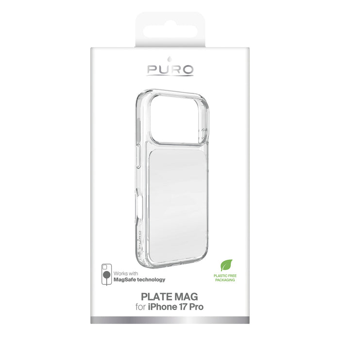 Puro Plate Mag Case for iPhone 17 Pro Compatible with MagSafe - White