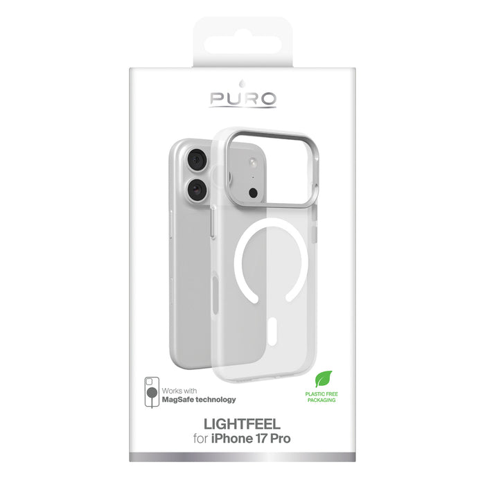 Puro Lightfeel iPhone 17 Pro Case Compatible with MagSafe - Transparent and White