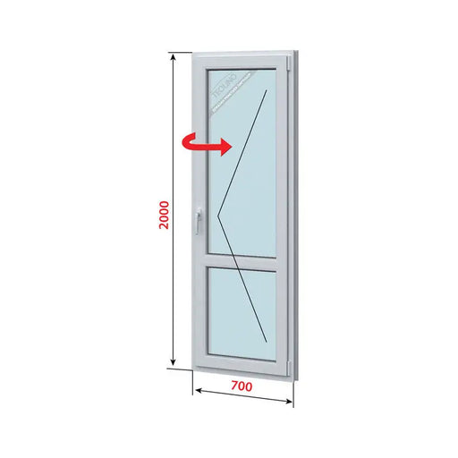 PVC BALCONY DOOR PROFILINK 5-CHAMBER 70X200 CM. RIGHT - Врати<<<Врати и обков<<<Строителни