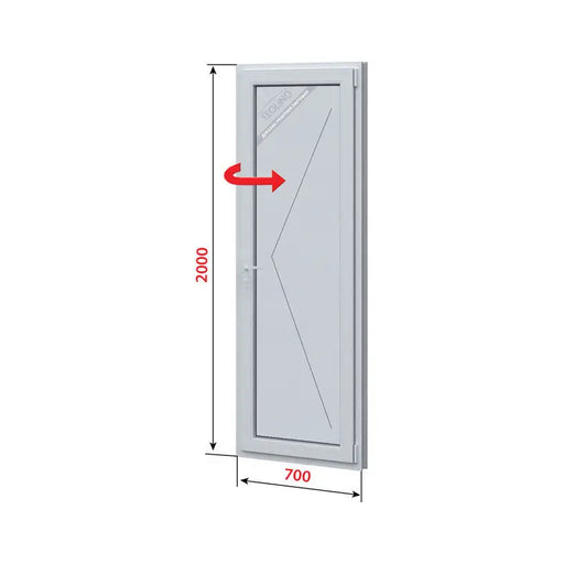 PVC BATHROOM DOOR WITH THERMAL PANEL PROFILINK 70X200 CM. RIGHT - Врати<<<Врати и обков<<<Строителни