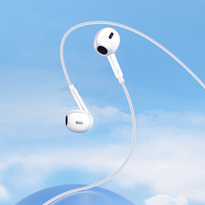 QCY LH1 In-Ear Wired Headphones with Remote and Microphone 1.15m - White