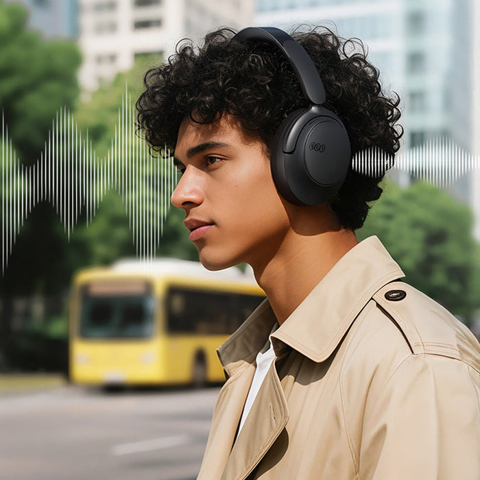 QCY H3S Wireless On-Ear Headphones with LDAC and ANC Noise Cancellation - Black