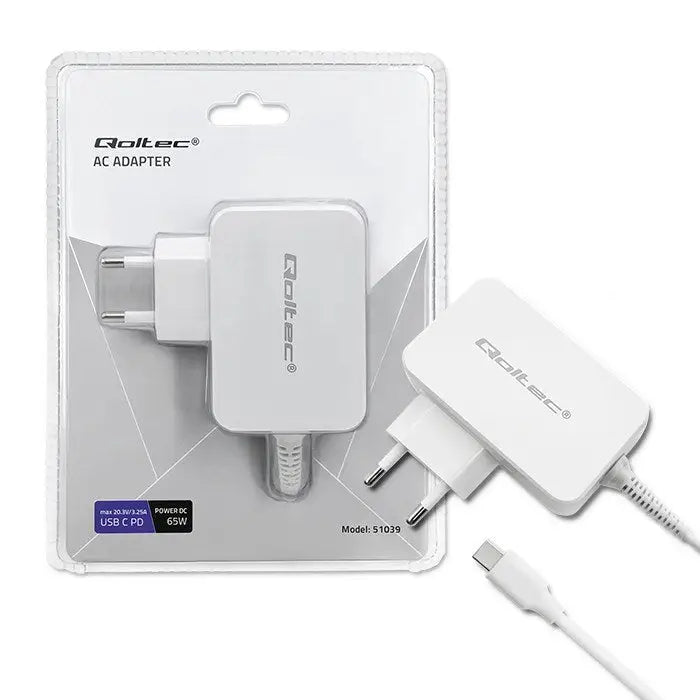 Qoltec 51039 power adapter/inverter Indoor 65 W White - Power supplies and CCTVZCC-ZAS<<<Power supplyZCC<<<ActionPL