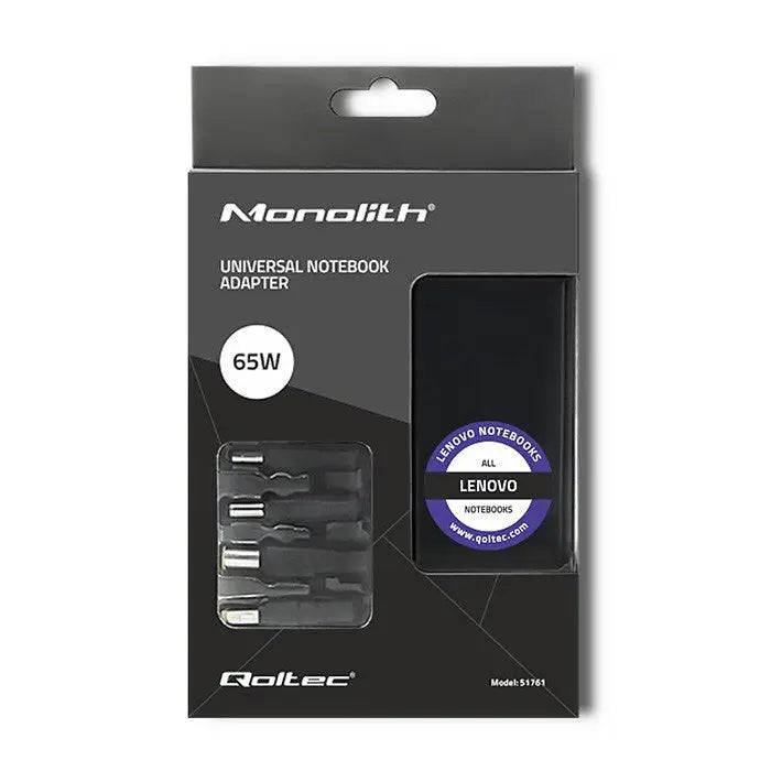 Qoltec 51761 Power adapter designed for Lenovo | 65W | 4 plugs | +power cable - Power supplies