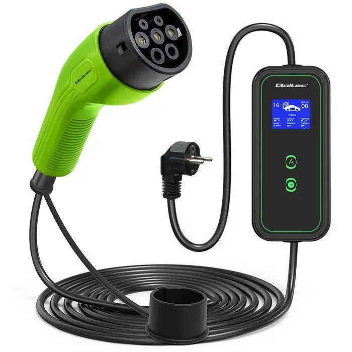 Qoltec Mobile charger for EV cars 2-in-1 Type 2 3.5 kW 230 V LCD - Mobile chargersLPE-LAM<<<Charging electric