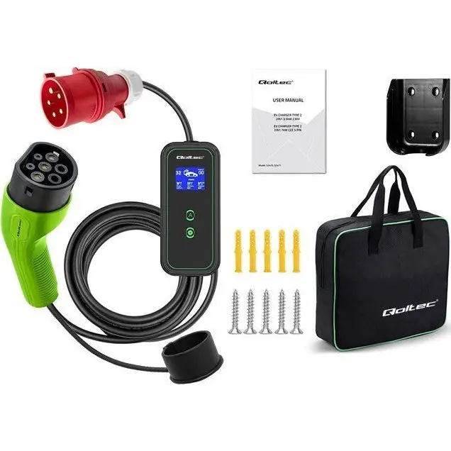 Qoltec Mobile charger for EV cars 2-in-1 Type 2 7kW 230V CEE 3 PIN - Mobile chargersLPE-LAM<<<Charging electric