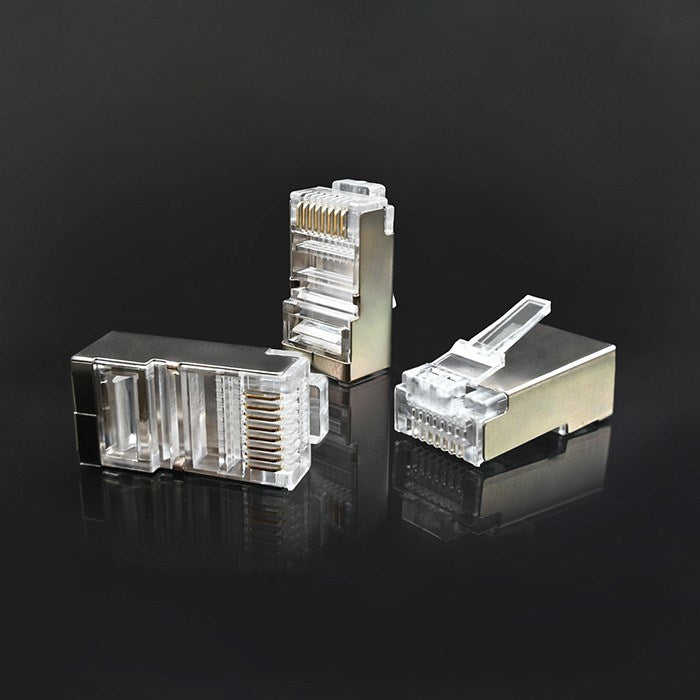 Qoltec 54556 RJ45 modular connector | CAT6 | FTP |Gold-plated contacts | 100 pieces