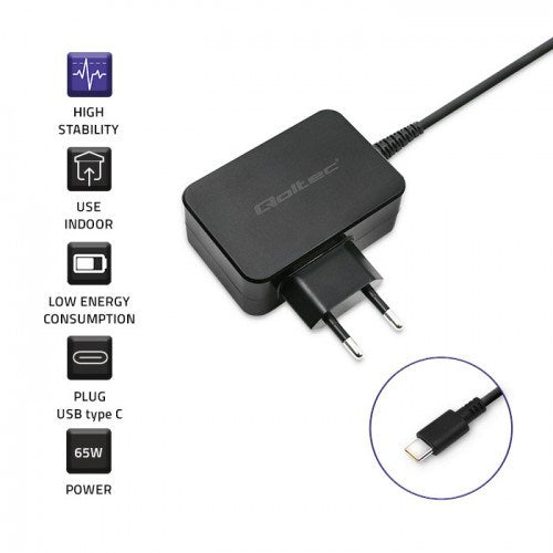 Qoltec 51024 mobile device charger Universal Black AC Fast charging Indoor