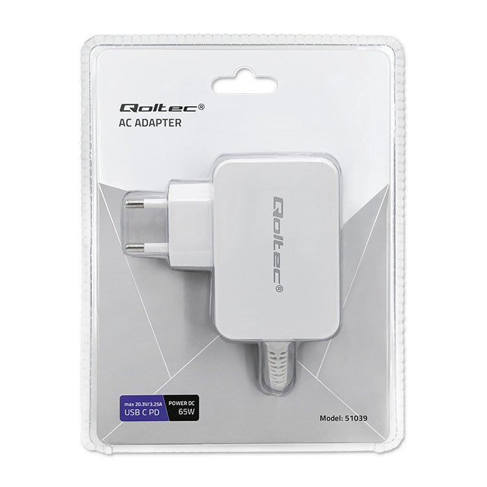 Qoltec 51039 power adapter/inverter Indoor 65 W White