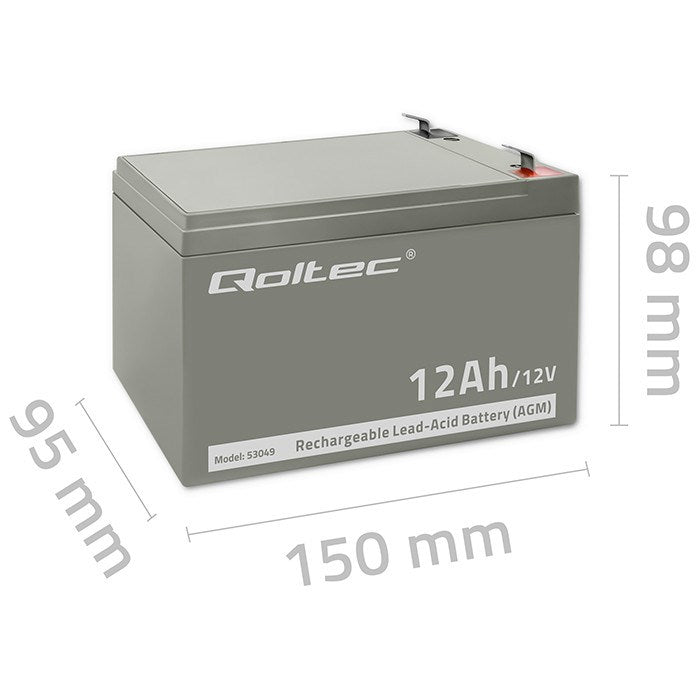 Qoltec 53049 AGM battery | 12V |  12Ah
