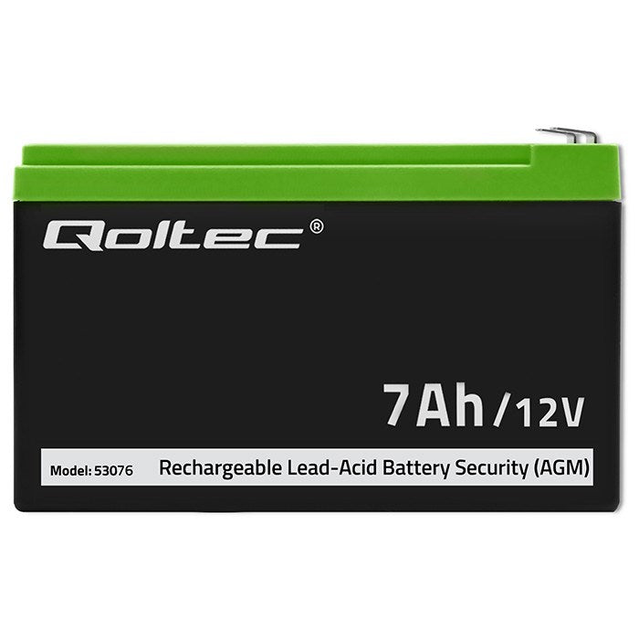 Qoltec 53076 AGM battery | 12V | 7Ah | Security
