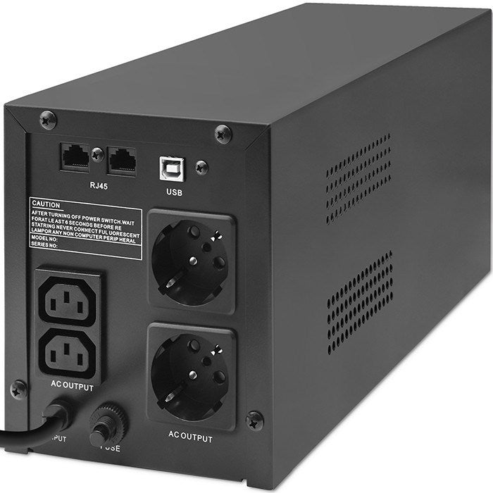 Qoltec 53770 uninterruptible power supply (UPS) Line-Interactive 1.5 kVA 900 W 2 AC outlet(s)