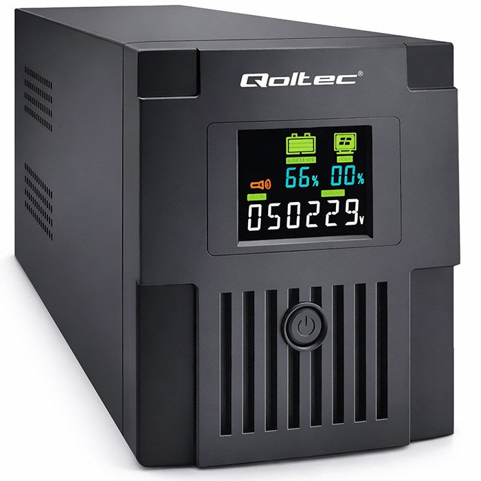 Qoltec 53770 uninterruptible power supply (UPS) Line-Interactive 1.5 kVA 900 W 2 AC outlet(s)