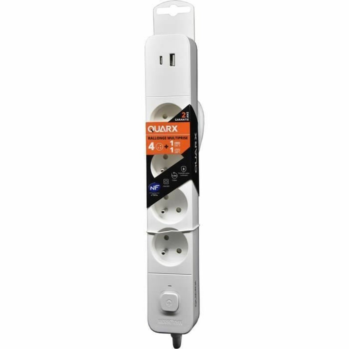 4-socket plugboard with power switch QUARX (1,5 m)