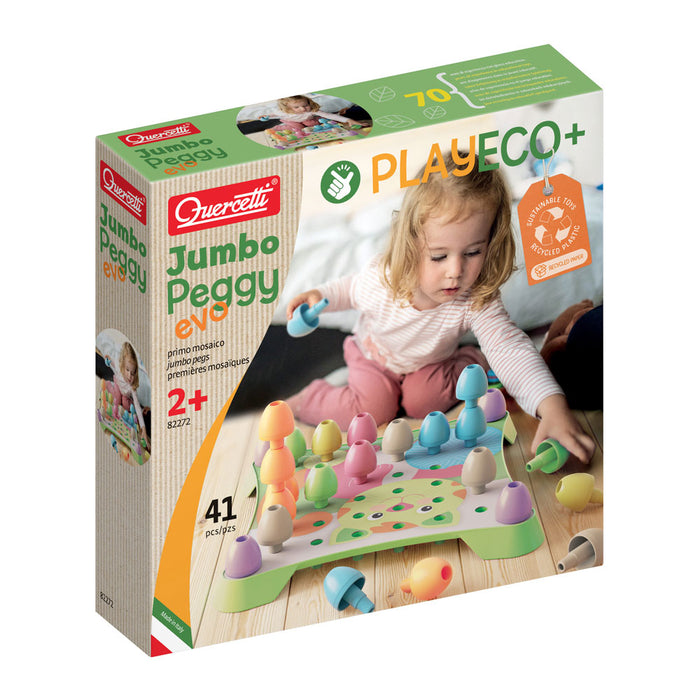 Mosaic Quercetti Play Eco - Jumbo Peggy Evo, 41 pieces