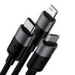 Quick Charge USB to M + L + C Baseus StarSpeed 3.5A 0,6m (Black) - Combo Cables<<<USB cables<<<GSM