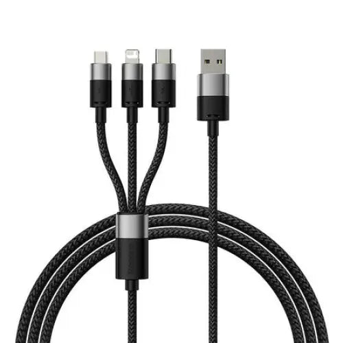 Quick Charge USB to M + L + C Baseus StarSpeed 3.5A 0,6m (Black) - Combo Cables<<<USB cables<<<GSM
