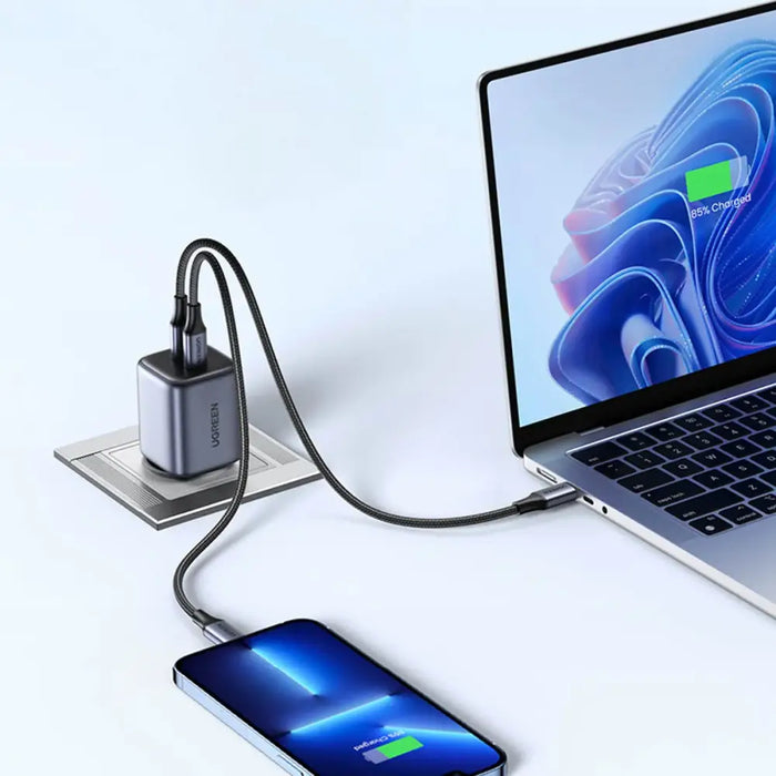 Quick charger GaN 2 x USB-C 45W QC PD Ugreen CD294 - gray - Cell phone USB charger<<<HurtelXML&&&Зарядни