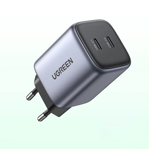 Quick charger GaN 2 x USB-C 45W QC PD Ugreen CD294 - gray - Cell phone USB charger<<<HurtelXML&&&Зарядни