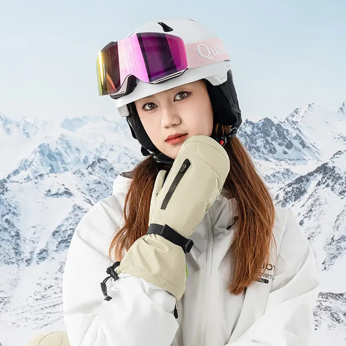 Qunature Full Length Ski Gloves Size L - Light Brown - Sport products<<<HurtelXML