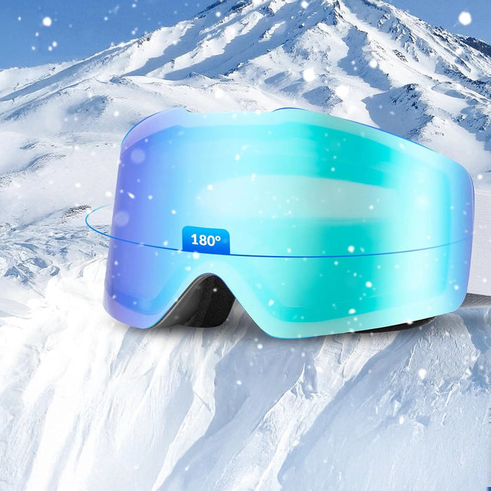 Qunature White Frameless Ski Goggles - White