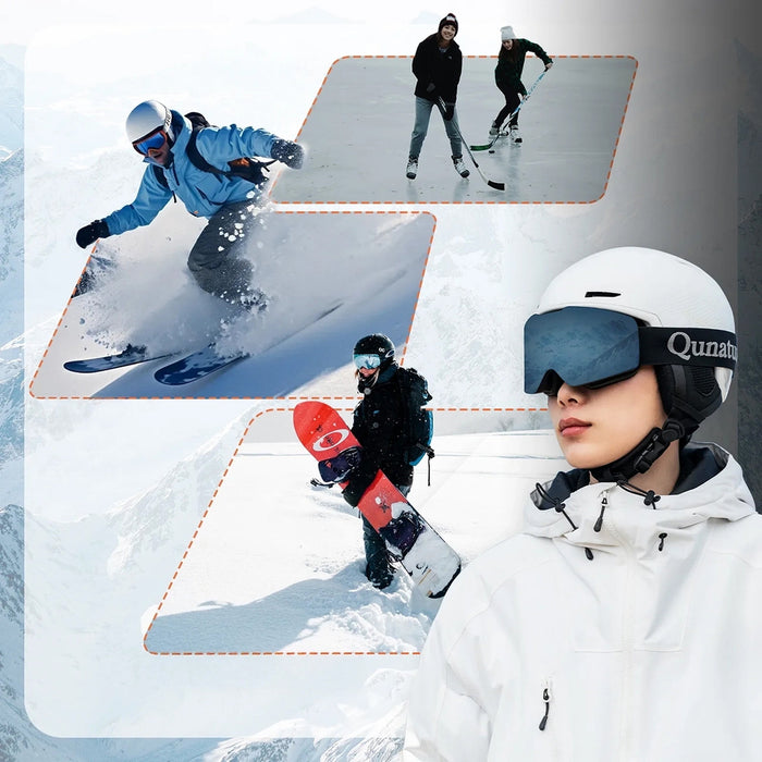 Qunature 10130003001 Ski Helmet with Earmuffs for Snowboard 58-61 cm - White