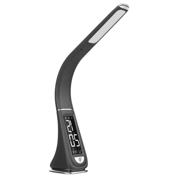 LED DESK LAMP 5W 260 LM DATE/TIME/TEMPERATURE BLACK RABALUX LIONEL