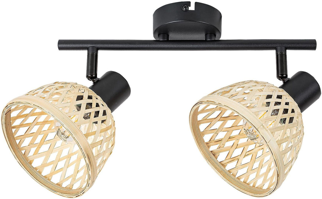 SPOT RATTAN E14 2XMAX15W BLACK