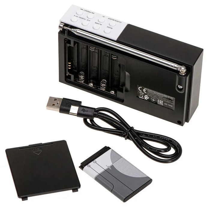 Radio Adler pll fm ad 1908 Black White - Електроника Звук<<<Компютри| Електроника<<<BigBuy&&&CD радио<<<Електроника